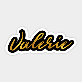 Valerie Name Hand Lettering in Faux Gold Letters Sticker